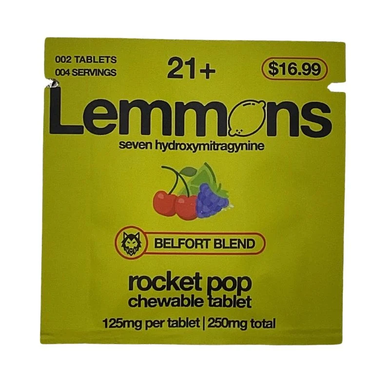 Lemmons 7-Hydroxymitragynine Chewable Tablets 2ct 125mg Per Tablet Rocket Pop
