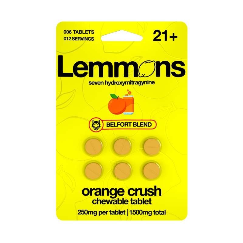 Lemmons 7-OH Tablets Kratom (1500mg - 6 Count) Orange Crush