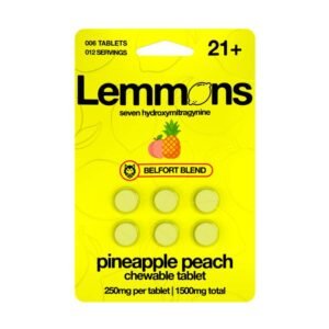 Lemmons 7-OH Tablets Kratom (1500mg - 6 Count) Pineapple Peach