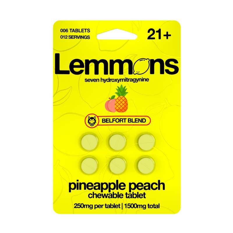 Lemmons 7-OH Tablets Kratom (1500mg - 6 Count) Pineapple Peach