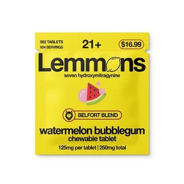 Lemmons 7-OH Kratom Tablets (250mg - 2 Count) Watermelon Bubblegum